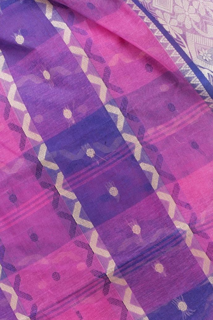 Purple Pure Cotton SonaJhuri Desiging Tant Saree (119)